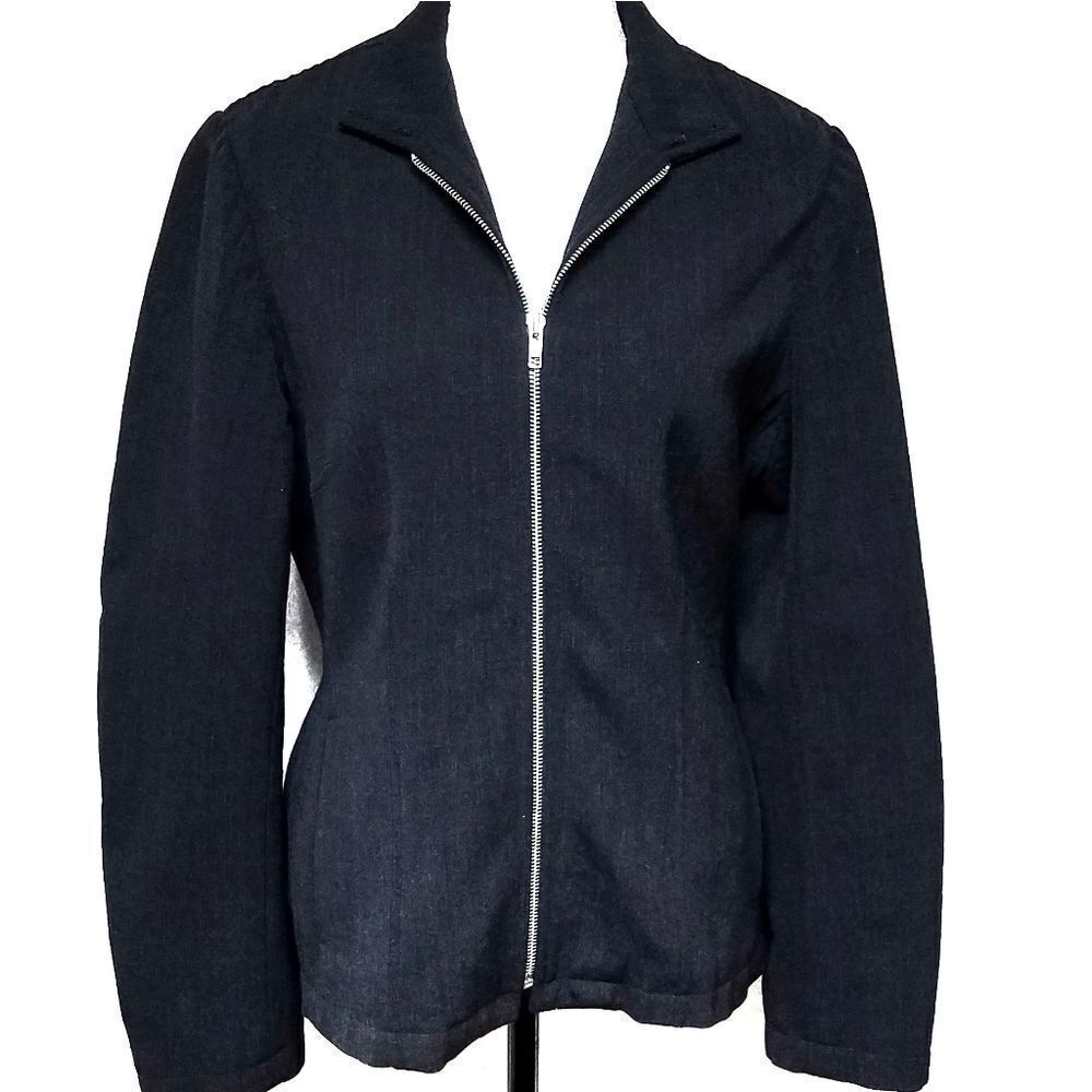 JONES New York Country Stretch Black Full Zip Coat